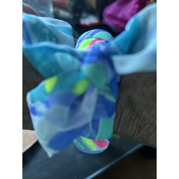 Lilly Pulitzer Fabric Wrapped Bow Bangle Bennet Blue Celestial Seas One Size NWT - Picture 9 of 10